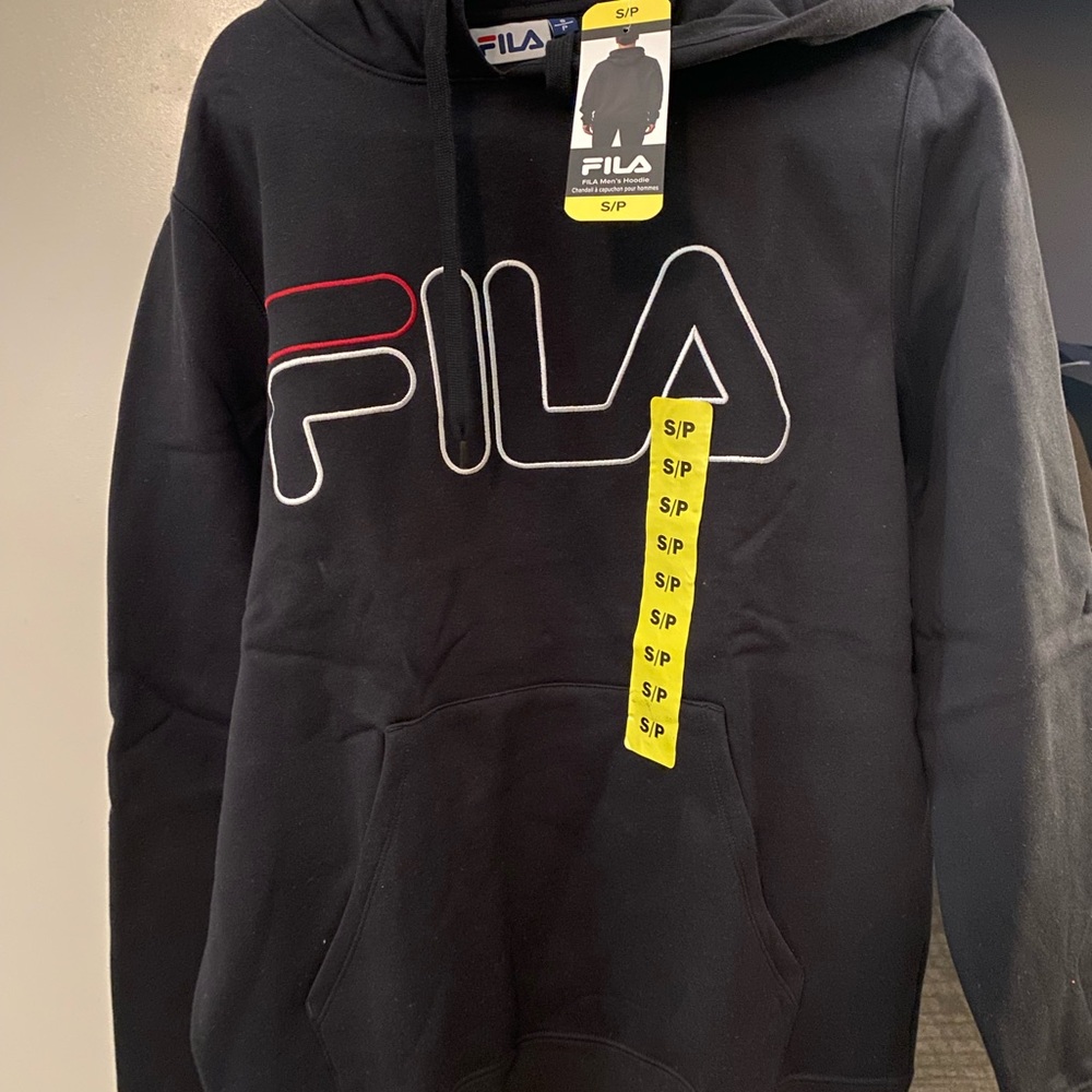 Fila Black Hoodie with Iconic Logo